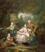 Francois-Hubert Drouais Le marquis de Sourches et sa famille oil painting